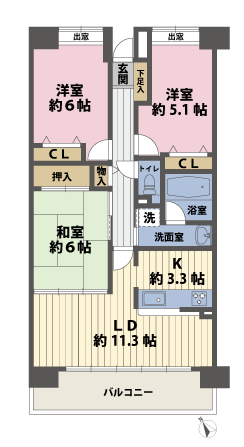 3LDKの間取図