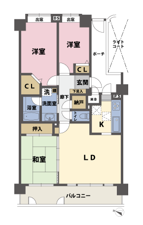 3LDKの間取図