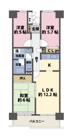 3LDKの間取図