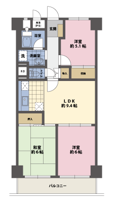 3LDKの間取図