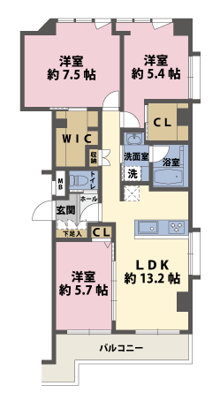 3LDKの間取図