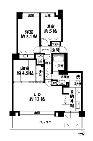 3LDKの間取図
