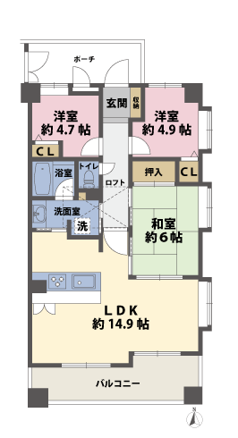 3LDKの間取図