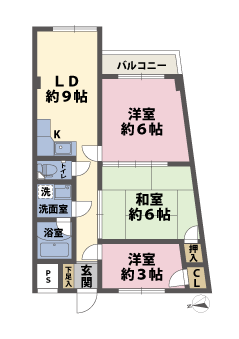 3LDKの間取図