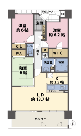 3LDKの間取図