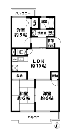 3LDKの間取図