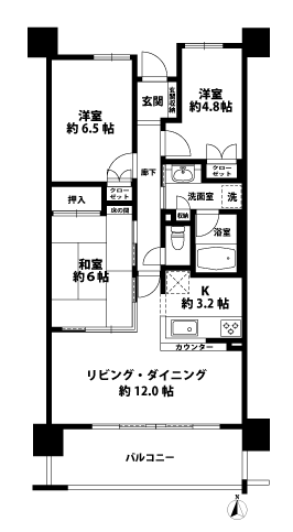3LDKの間取図