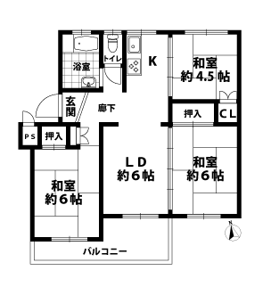 3LDKの間取図