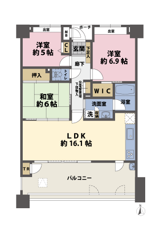 3LDKの間取図