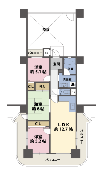3LDKの間取図