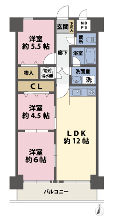 3LDKの間取図