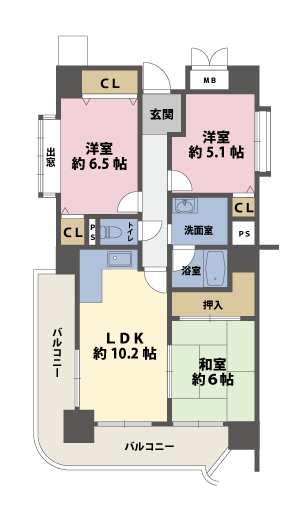3LDKの間取図