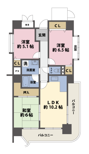 3LDKの間取図