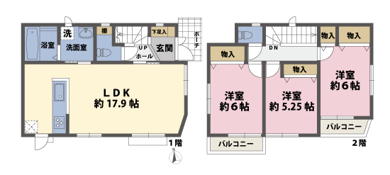 3LDKの間取図