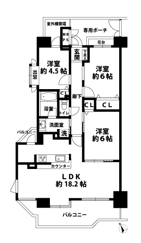 3LDKの間取図