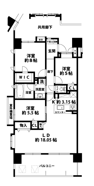 3LDKの間取図