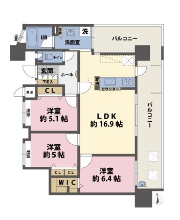3LDKの間取図