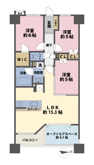 3LDKの間取図