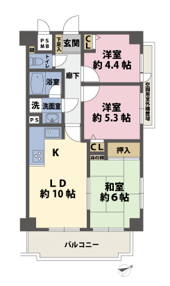 3LDKの間取図