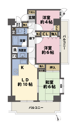 3LDKの間取図