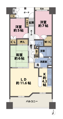 3LDKの間取図