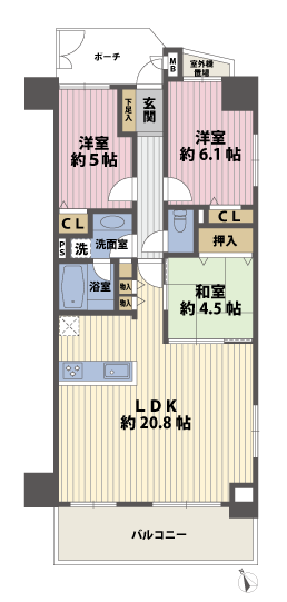3LDKの間取図