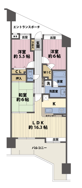 3LDKの間取図