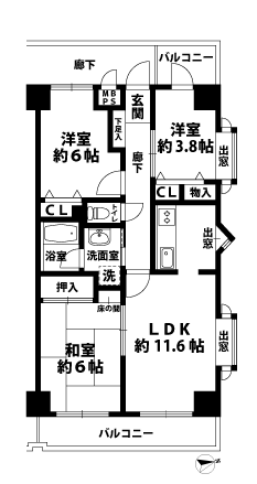 3LDKの間取図
