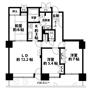3LDKの間取図