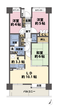 3LDKの間取図