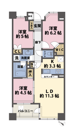 3LDKの間取図