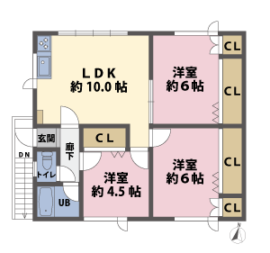 3LDKの間取図