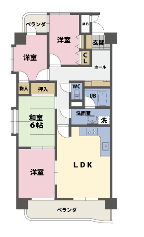 4LDKの間取図