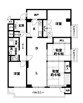 4LDKの間取図