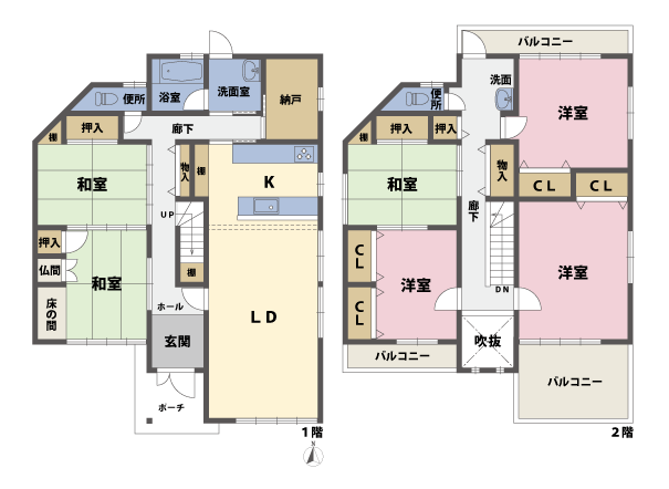 戸建2階の間取図