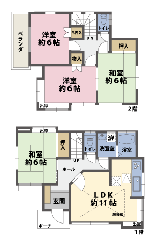 戸建2階の間取図