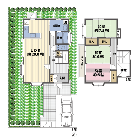 戸建2階の間取図