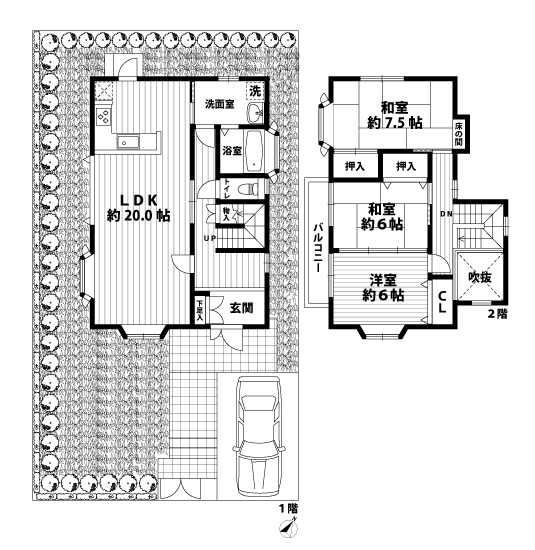 戸建2階の間取図