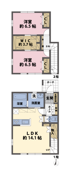 戸建2階の間取図