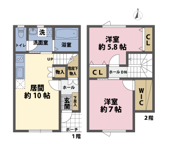 戸建2階の間取図