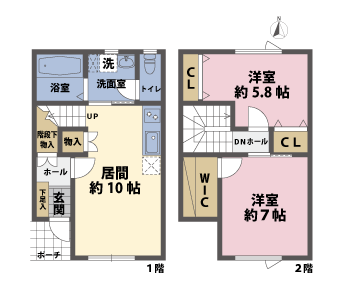戸建2階の間取図