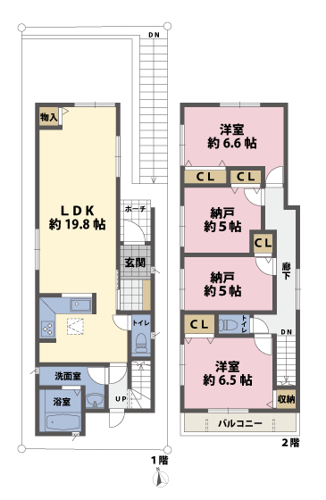 戸建2階の間取図