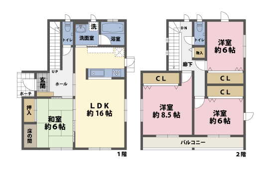 戸建2階の間取図