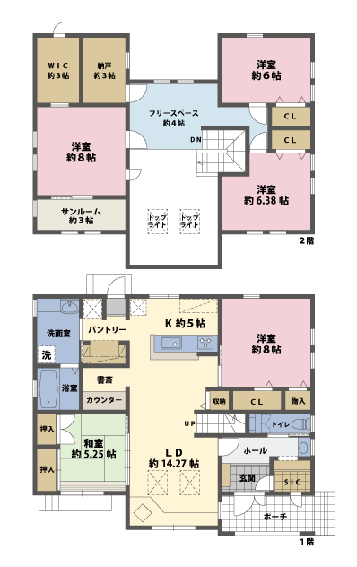 戸建2階の間取図
