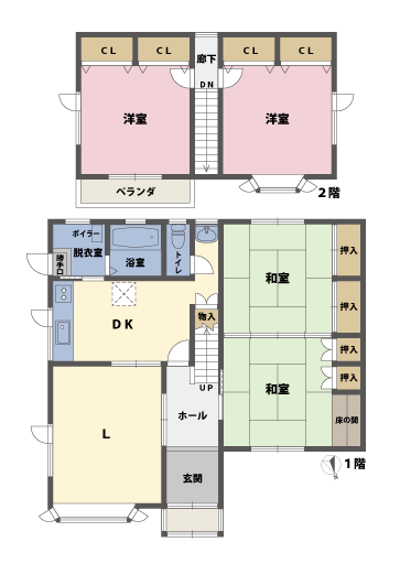 戸建2階の間取図