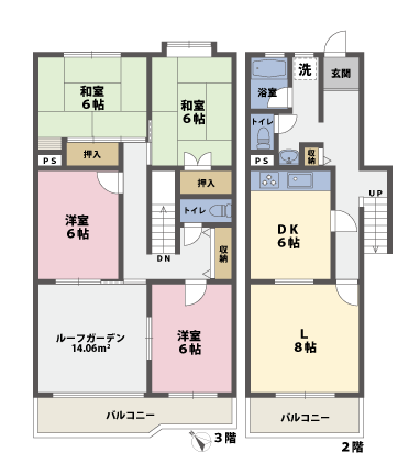 戸建2階の間取図