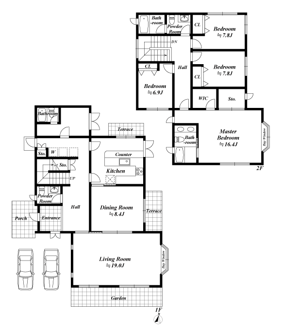 戸建2階の間取図