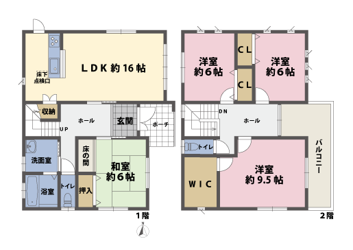 戸建2階の間取図