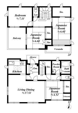 戸建2階の間取図