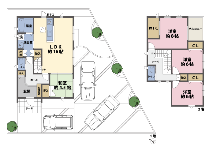 戸建2階の間取図